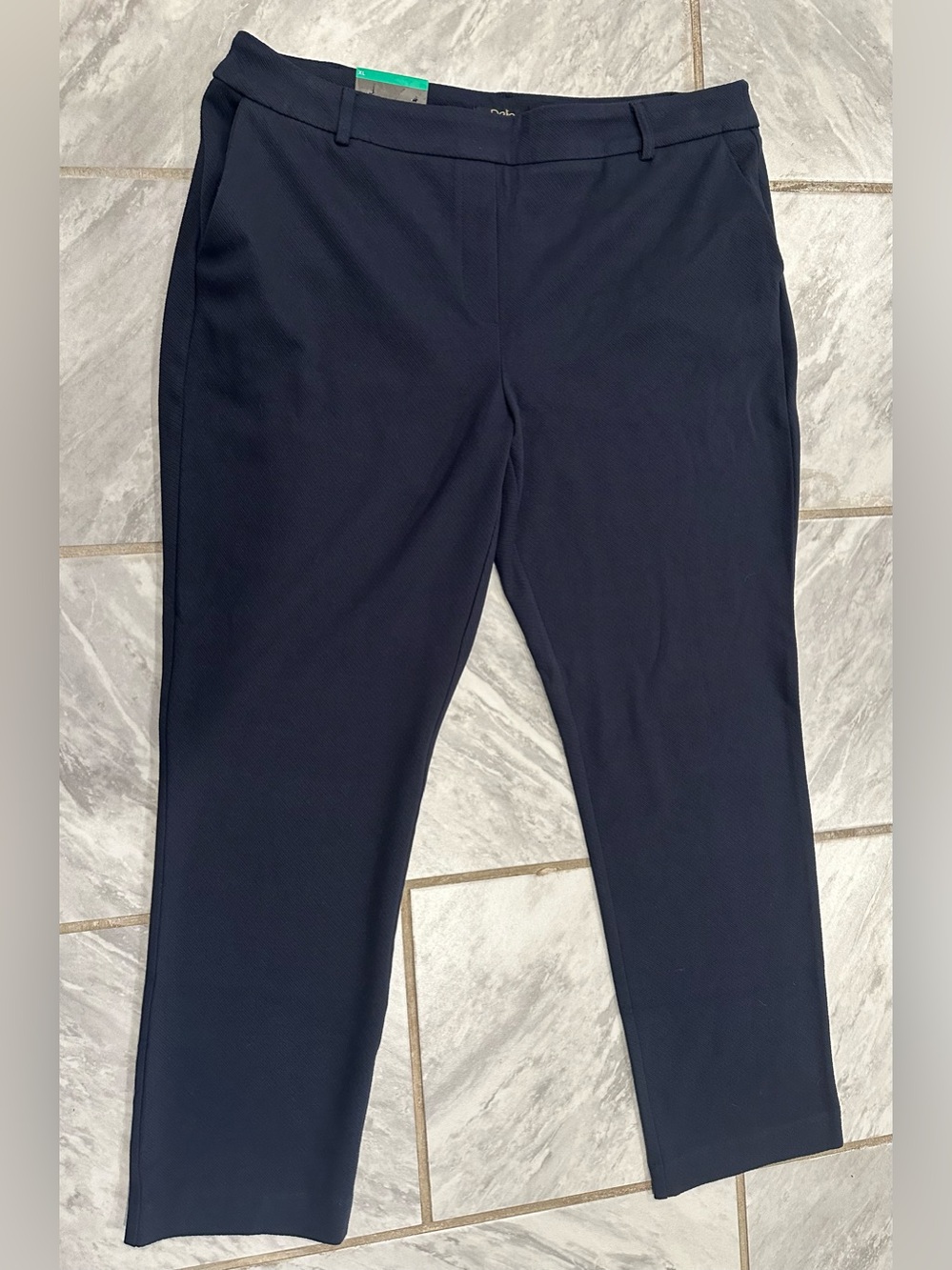 NWT Dalia Womens Navy Mid Rise Tapered Dress Pants Stretch Size XL  (36Wx29L)